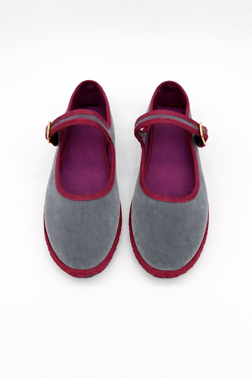 Women's Velvet Buckle Strap Mary Jane Ballet Flats Lifestyle