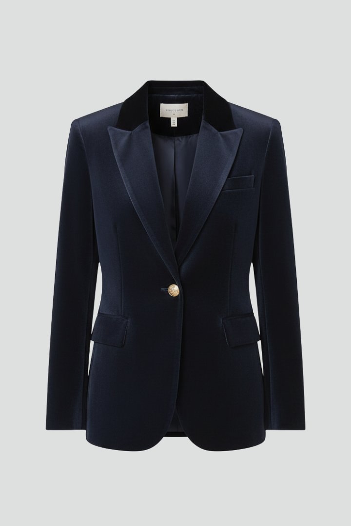 Women's Velvet Collar Lapel Blazer | Smart Tailored Fit Hero