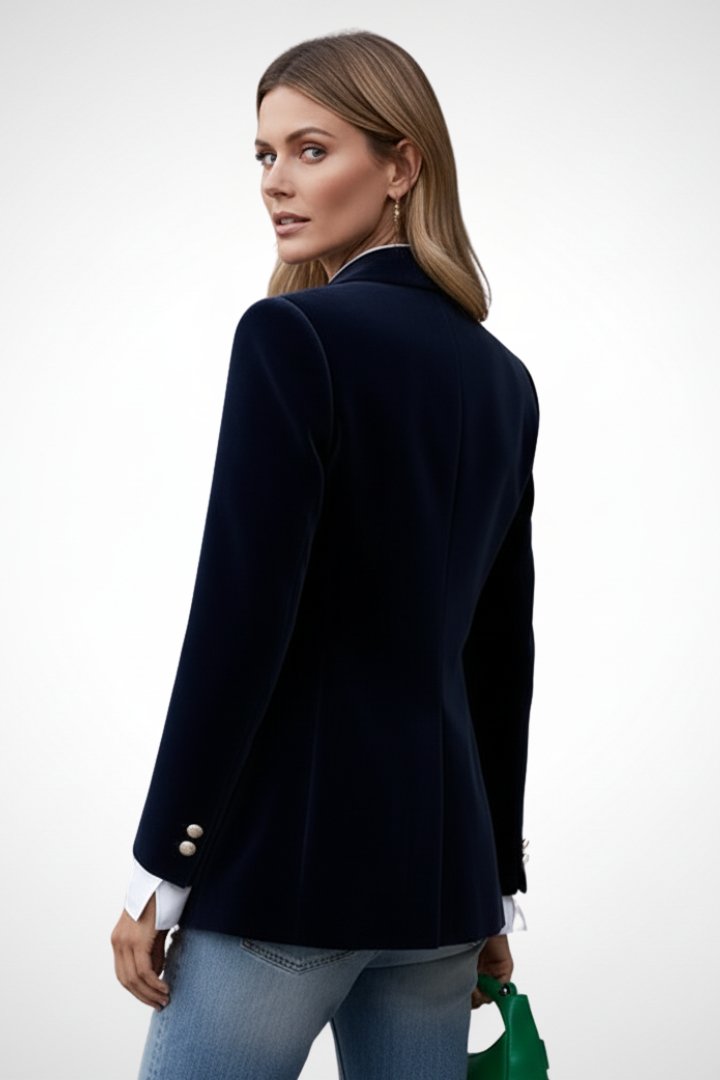 Women's Velvet Collar Lapel Blazer | Smart Tailored Fit Side