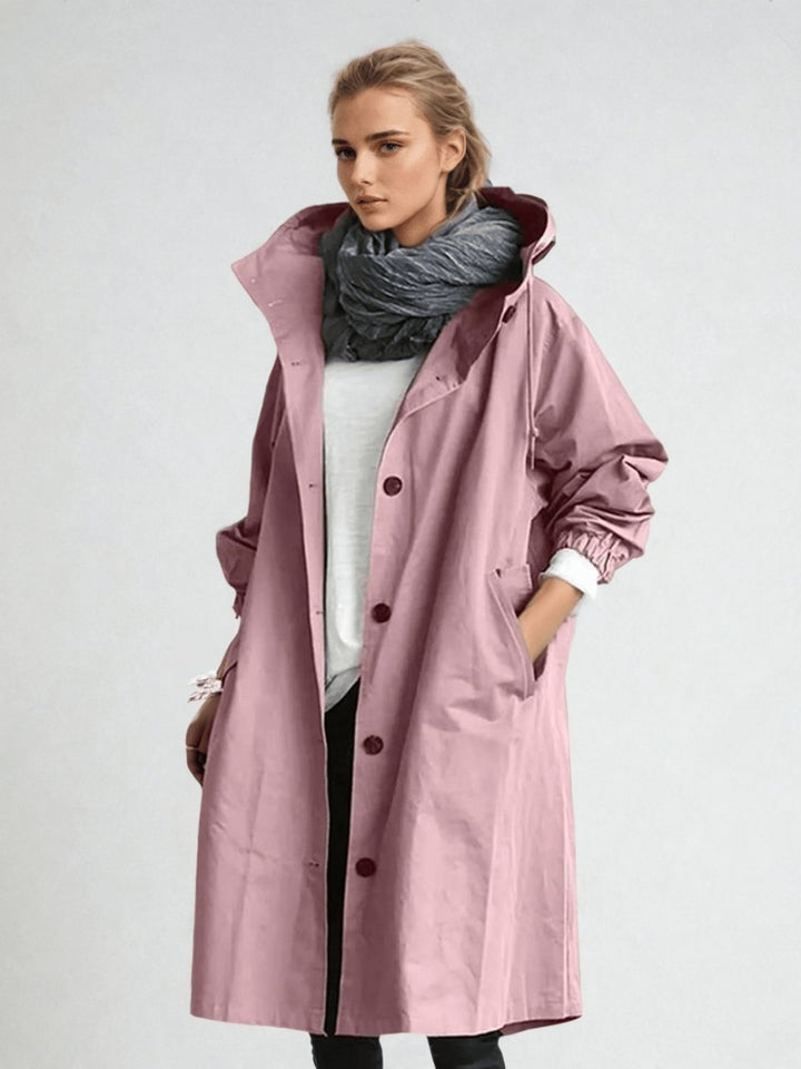 Women's Water-Repellent Trench Coat | Asymmetric Hem Everyday Angle