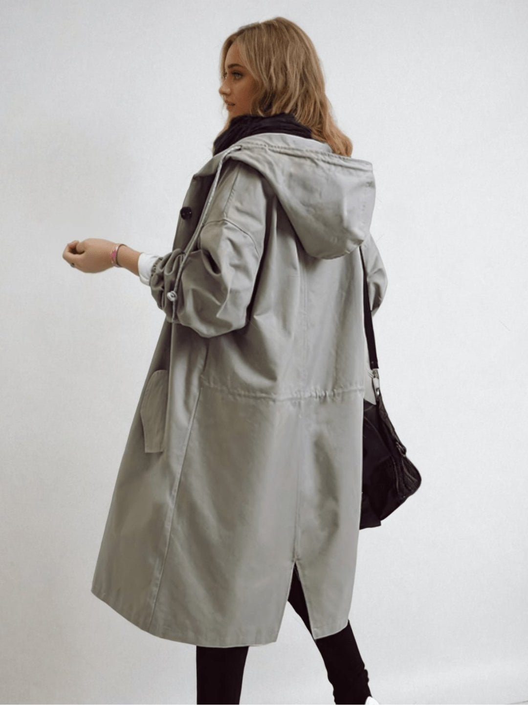 Women's Water-Repellent Trench Coat | Asymmetric Hem Everyday Front