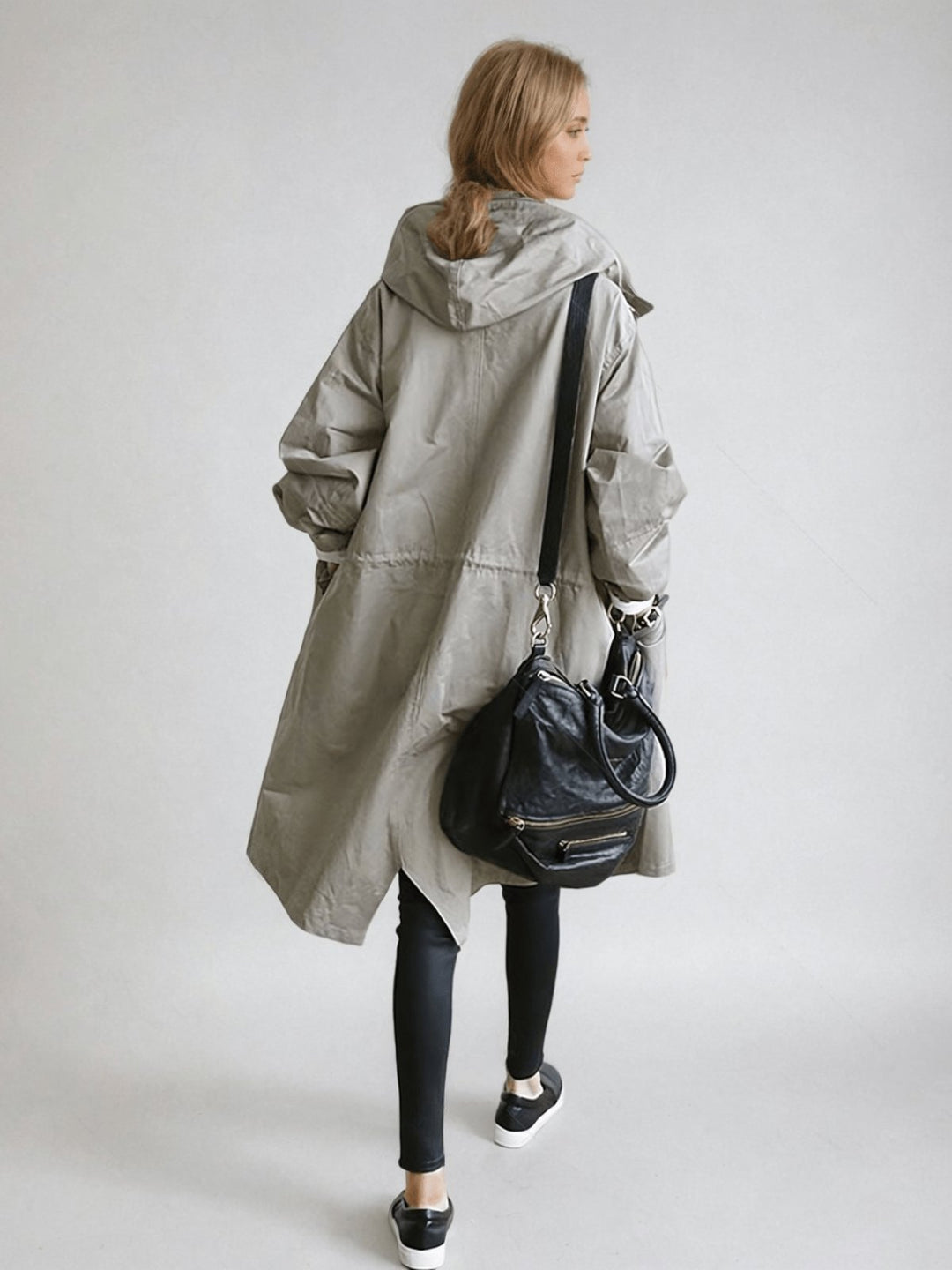 Women's Water-Repellent Trench Coat | Asymmetric Hem Everyday Hero