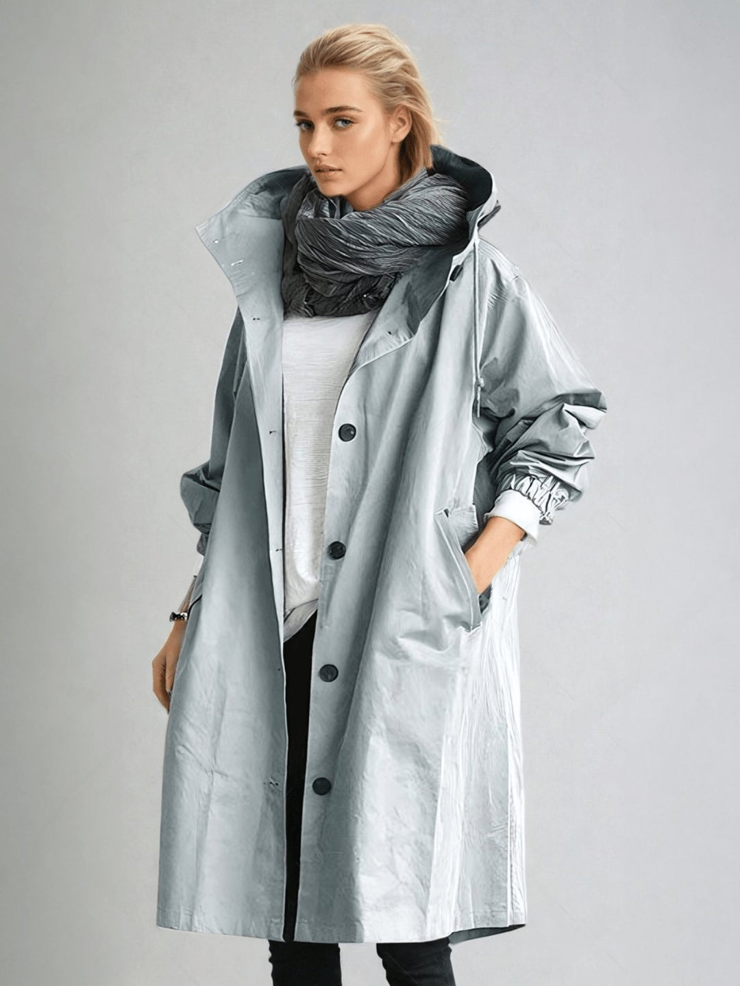 Women's Water-Repellent Trench Coat | Asymmetric Hem Everyday Lifestyle