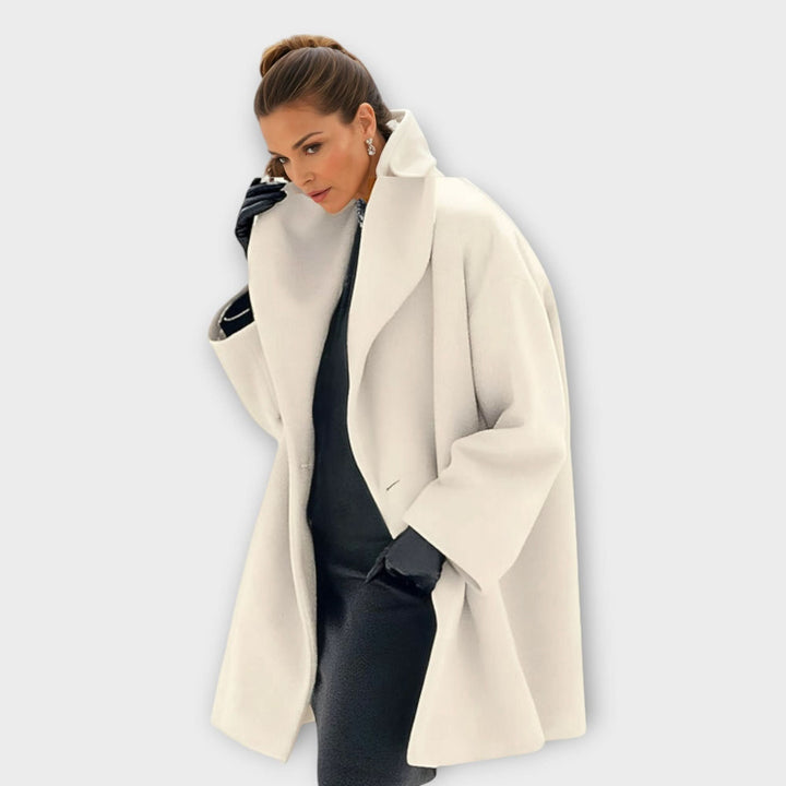 Women's Windproof Wool Jacket | Shawl Collar Warm Fit Angle