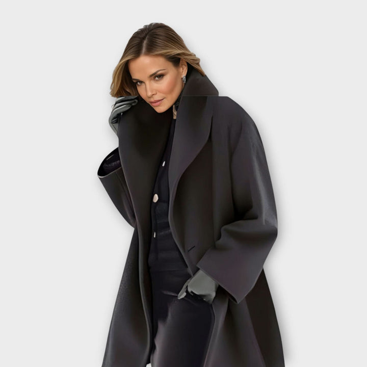 Women's Windproof Wool Jacket | Shawl Collar Warm Fit Back