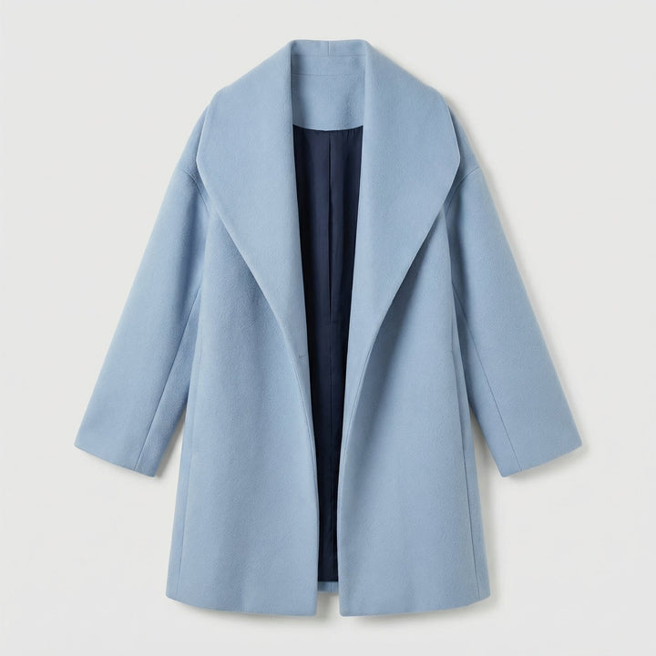 Women's Windproof Wool Jacket | Shawl Collar Warm Fit Front
