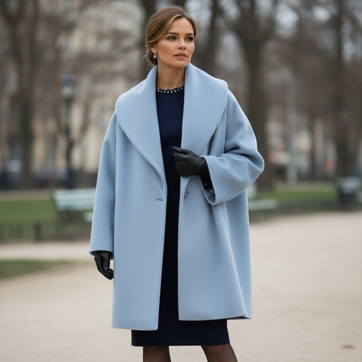 Women's Wool Coat | Oversized Shawl Collar Warm Hero
