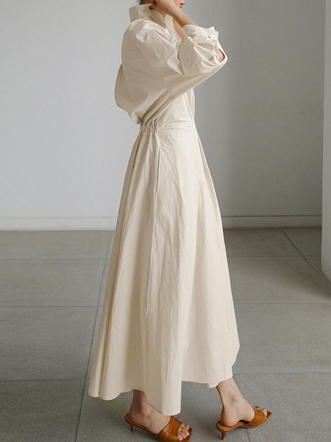 Women's Wrap Shirt Maxi Dress | Wedding Guest Twisted Waist Fit Detail