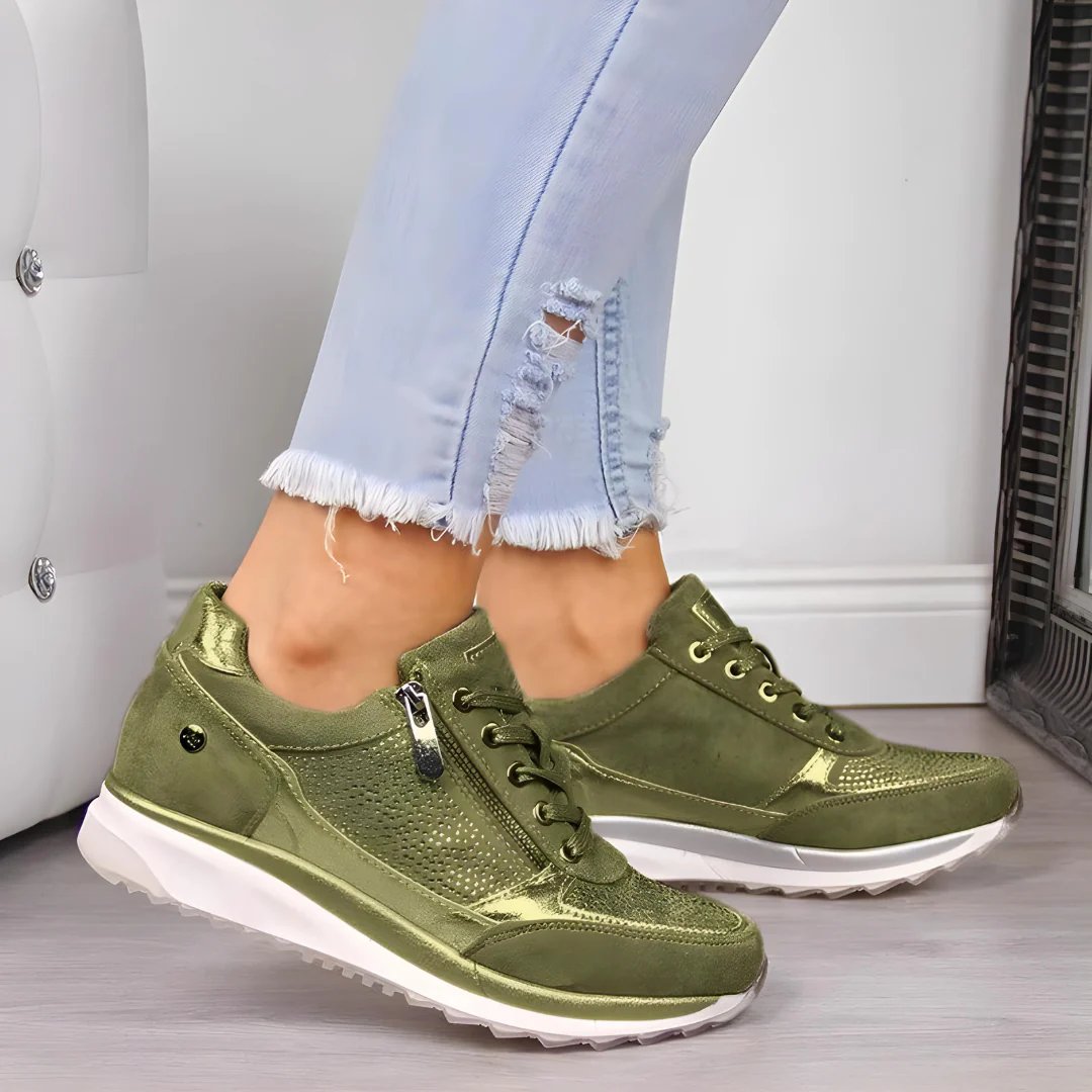 Women's Zip-Up Comfort Sneakers | Orthopedic Support Daily Wear Hero