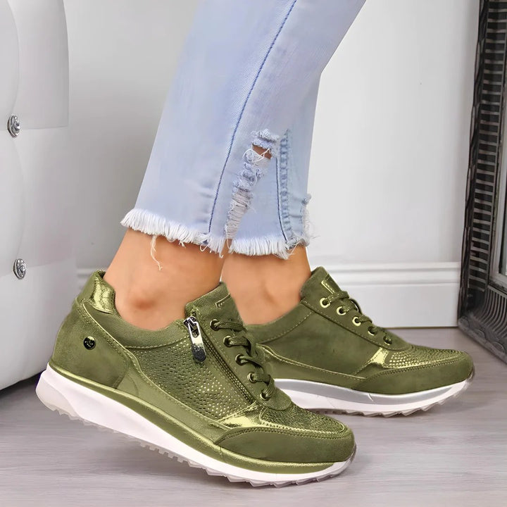 Women's Zip-Up Comfort Sneakers | Orthopedic Support Daily Wear Hero