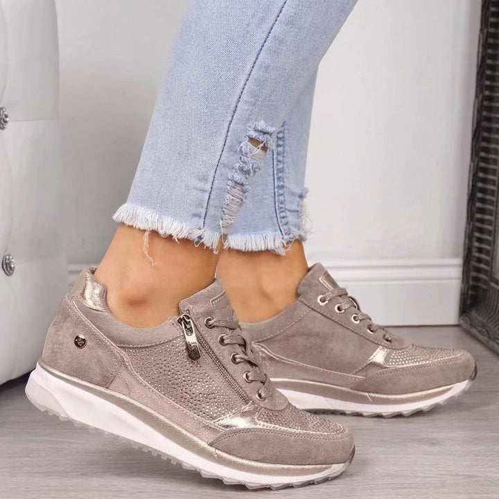 Women's Zip-Up Comfort Sneakers | Orthopedic Support Daily Wear Side