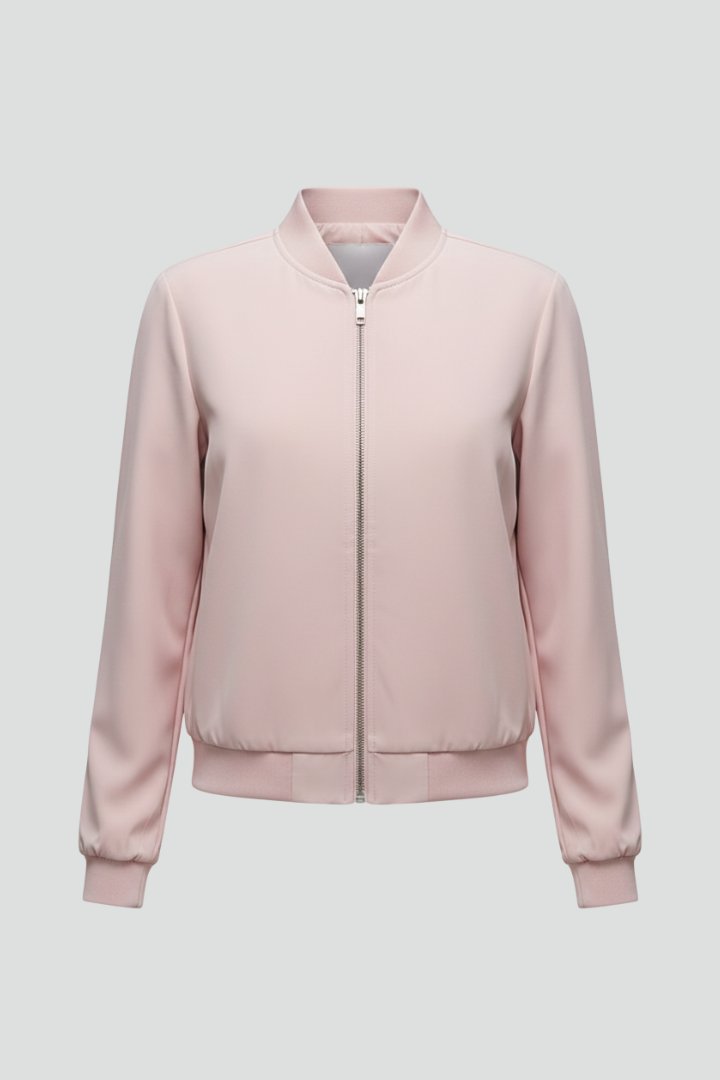 Women's Zipped Bomber Jacket | Elasticated Hem Straight Cut Hero